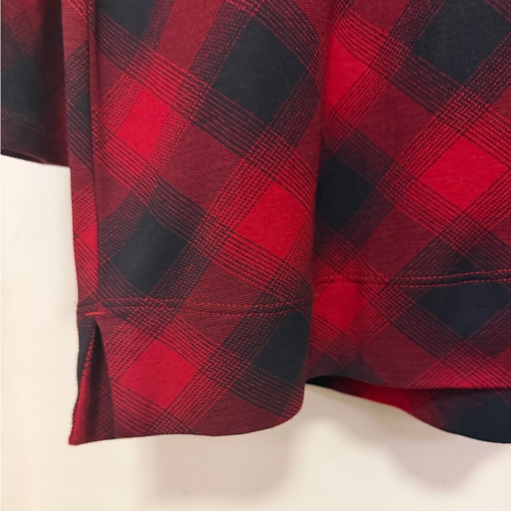 J. Jill black/red checked tunic - SIMPLY SUPIMA
SCOOP-NECK TUNIC - petite L NWT - Picture 3 of 8